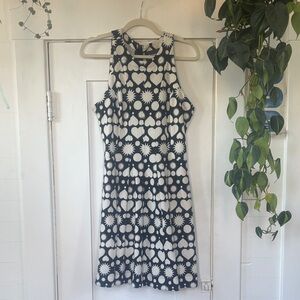 Anthropologie Maeve Black and White Heart and Stars Dress
